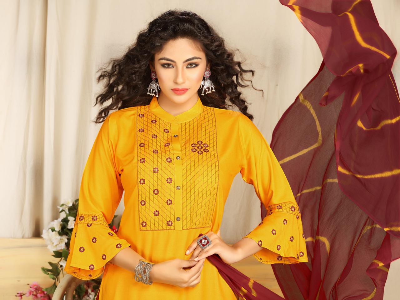 Manjeera Patrani 1 Rayon With Bell Sleeves Latest Fancy Designer Readymade Dress Collection